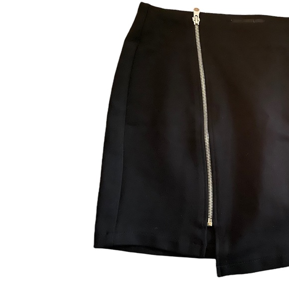 NWT Y2K Zipper Irregular cut Black Mini Skirt Medium - Picture 3 of 6